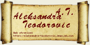 Aleksandra Teodorović vizit kartica